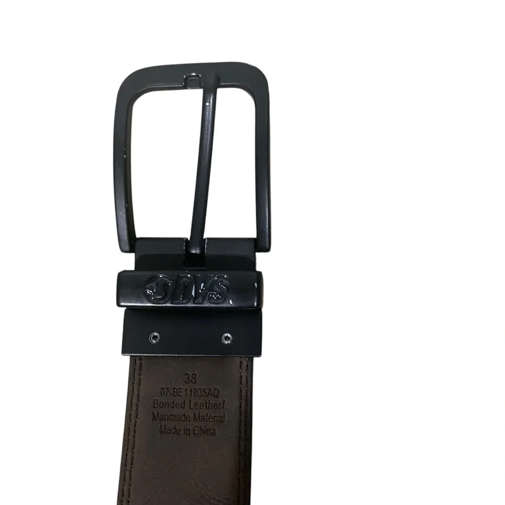 DVS Reversible Black Brown Bonded Leather Belt Sz 38 Skate